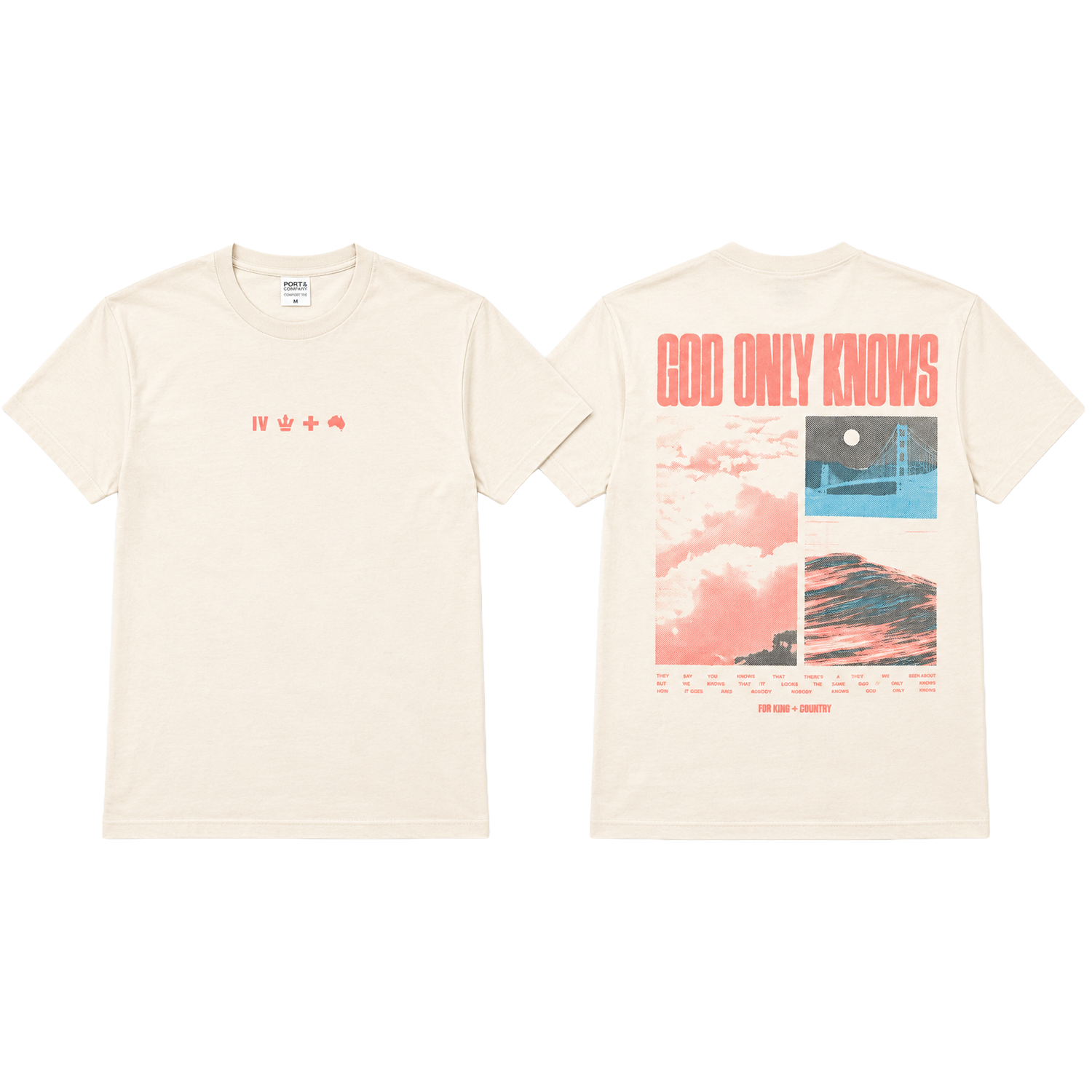 GOD ONLY KNOWS BACK LOGO PRINT T-SHIRT Ｌ GOK Symbols Tee – for KING + COUNTRY