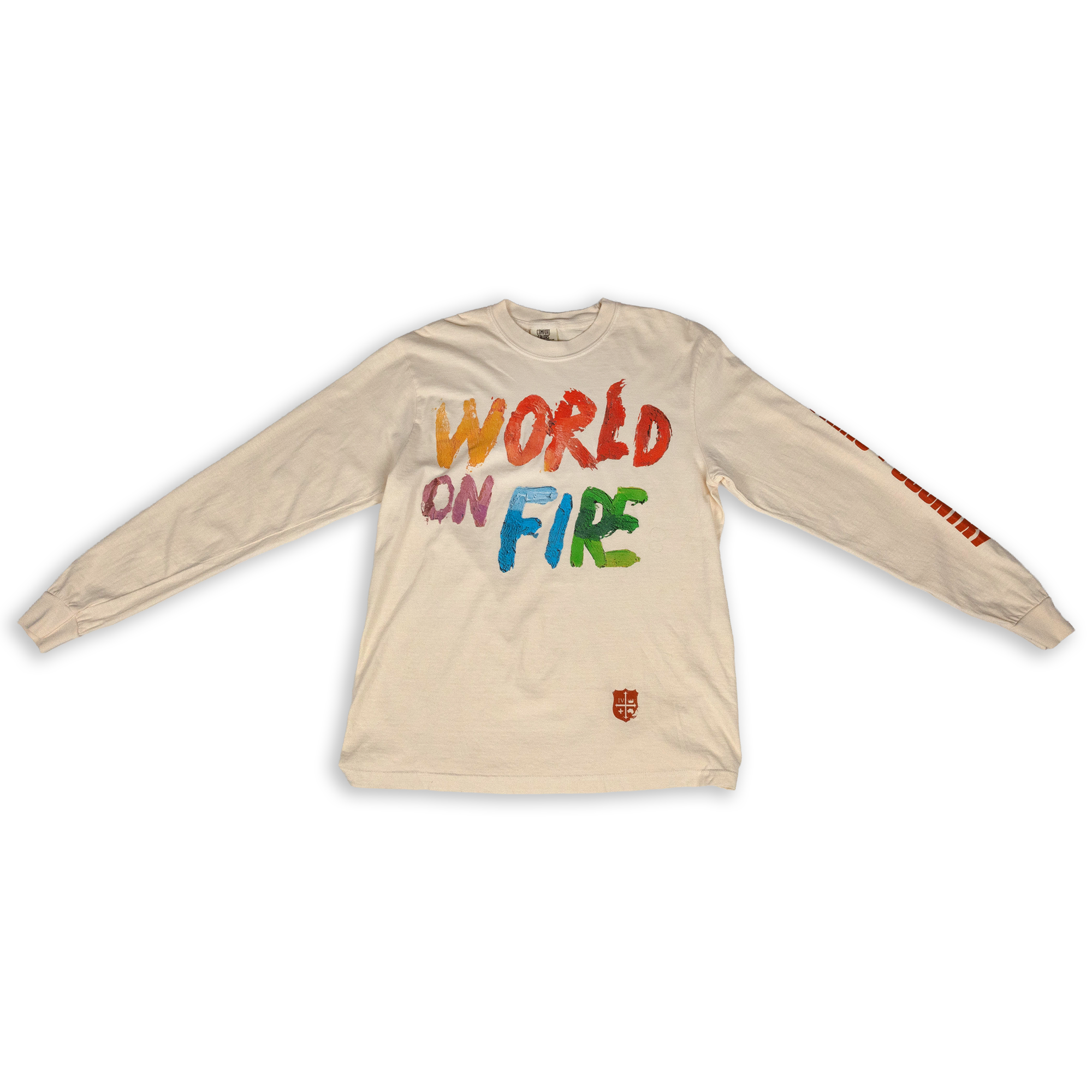 World on Fire Long Sleeve Tee - Ivory