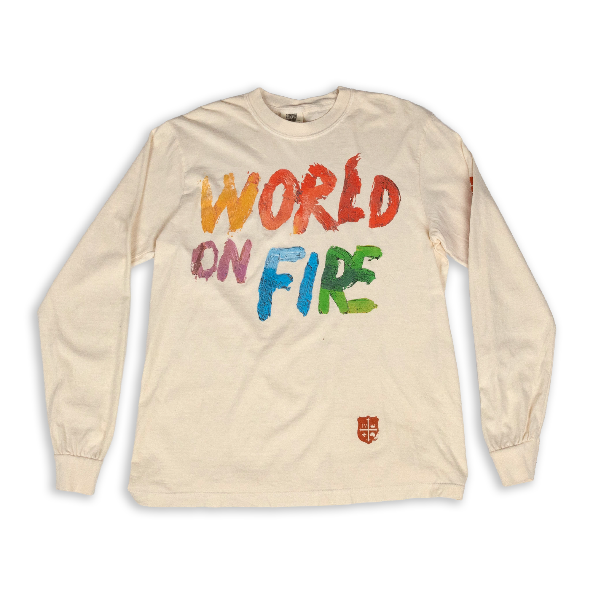 World on Fire Long Sleeve Tee - Ivory