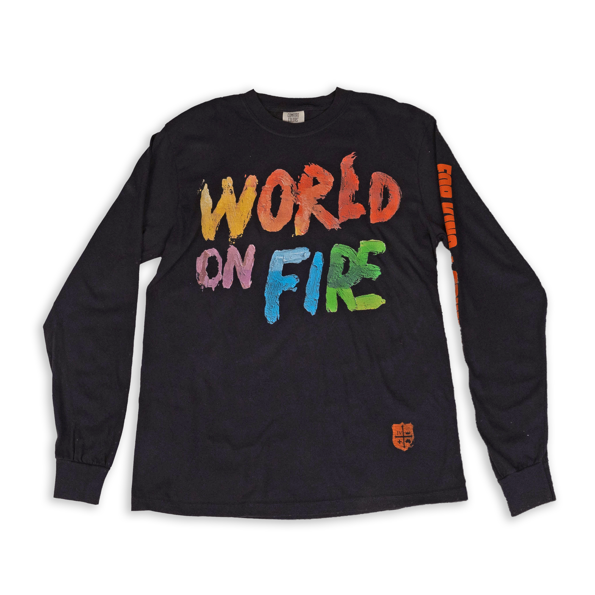 World on Fire Long Sleeve Tee - Black