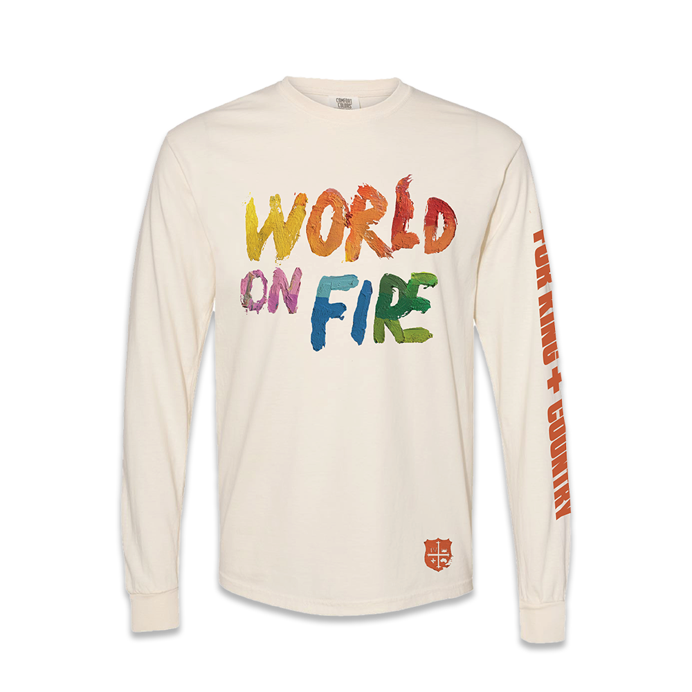 World on Fire Long Sleeve Tee - Ivory