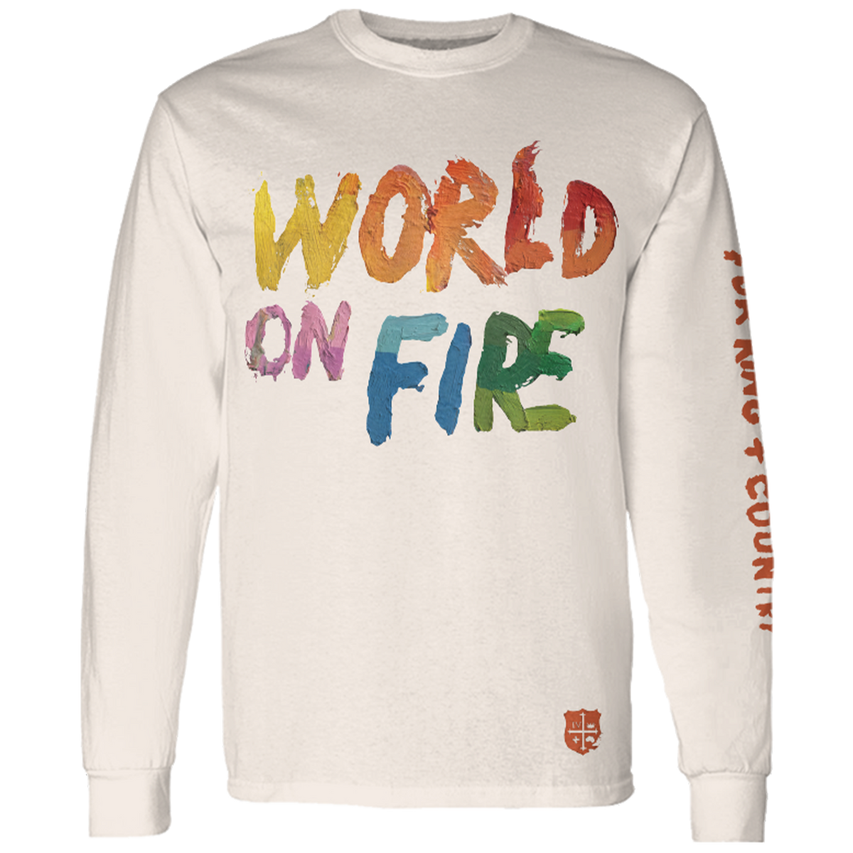 World on Fire Long Sleeve Tee - Ivory