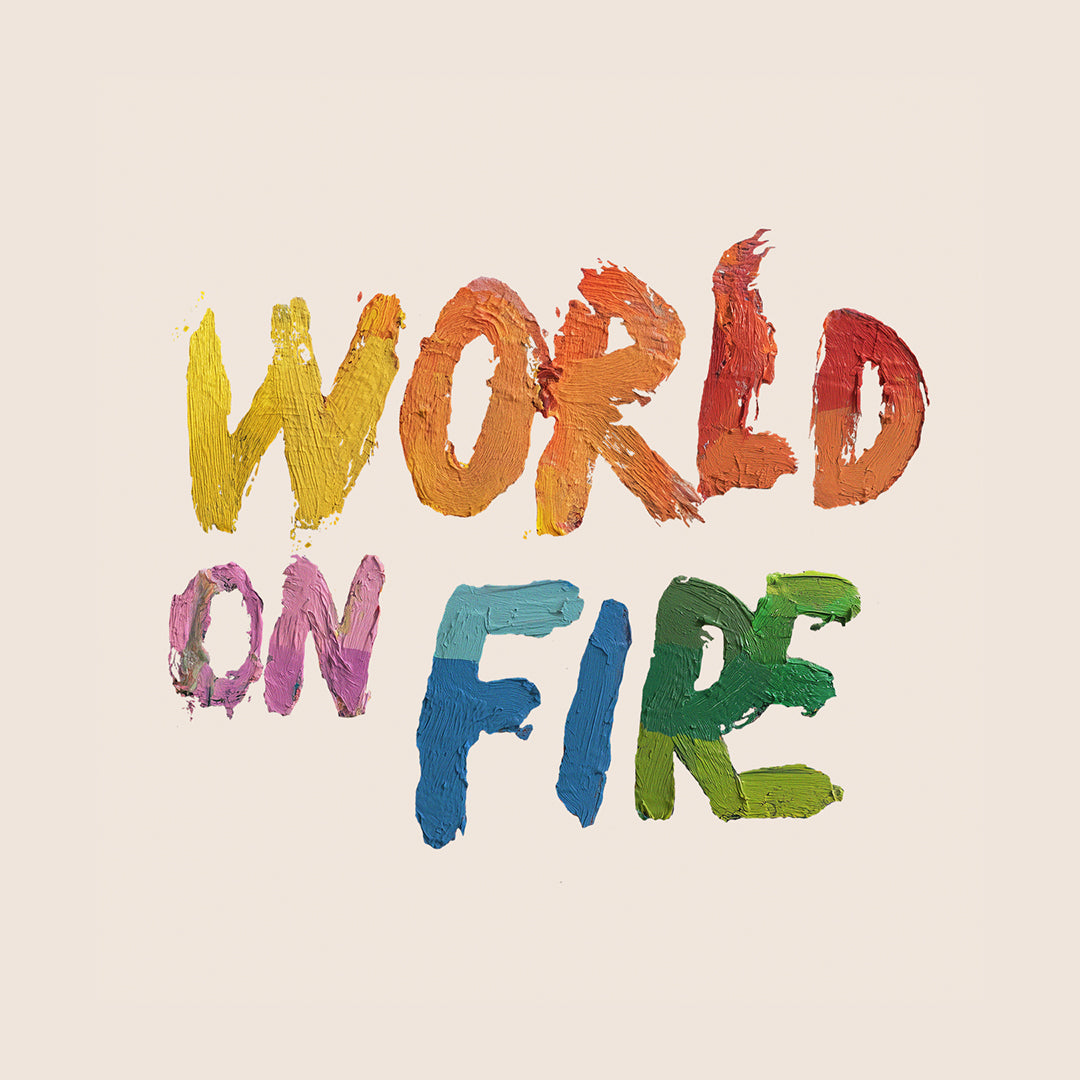World on Fire Long Sleeve Tee - Ivory