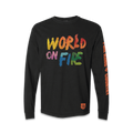 World on Fire Long Sleeve Tee - Black