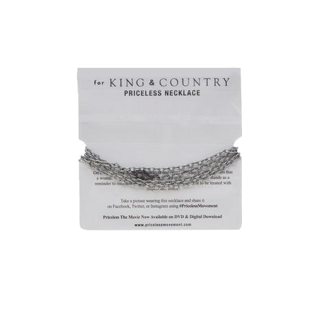 Coin and crest priceless the movie necklace in packaging product shot back for King and Country
